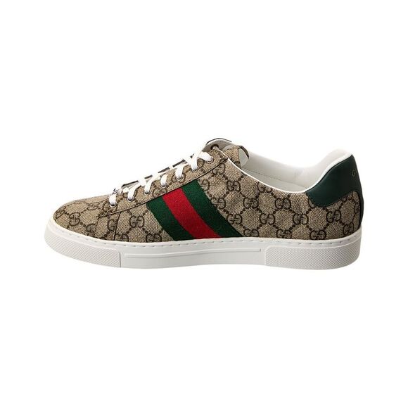 Gucci Ace Web Gg Supreme Canvas & Leather Sneaker - Picture 2 of 5